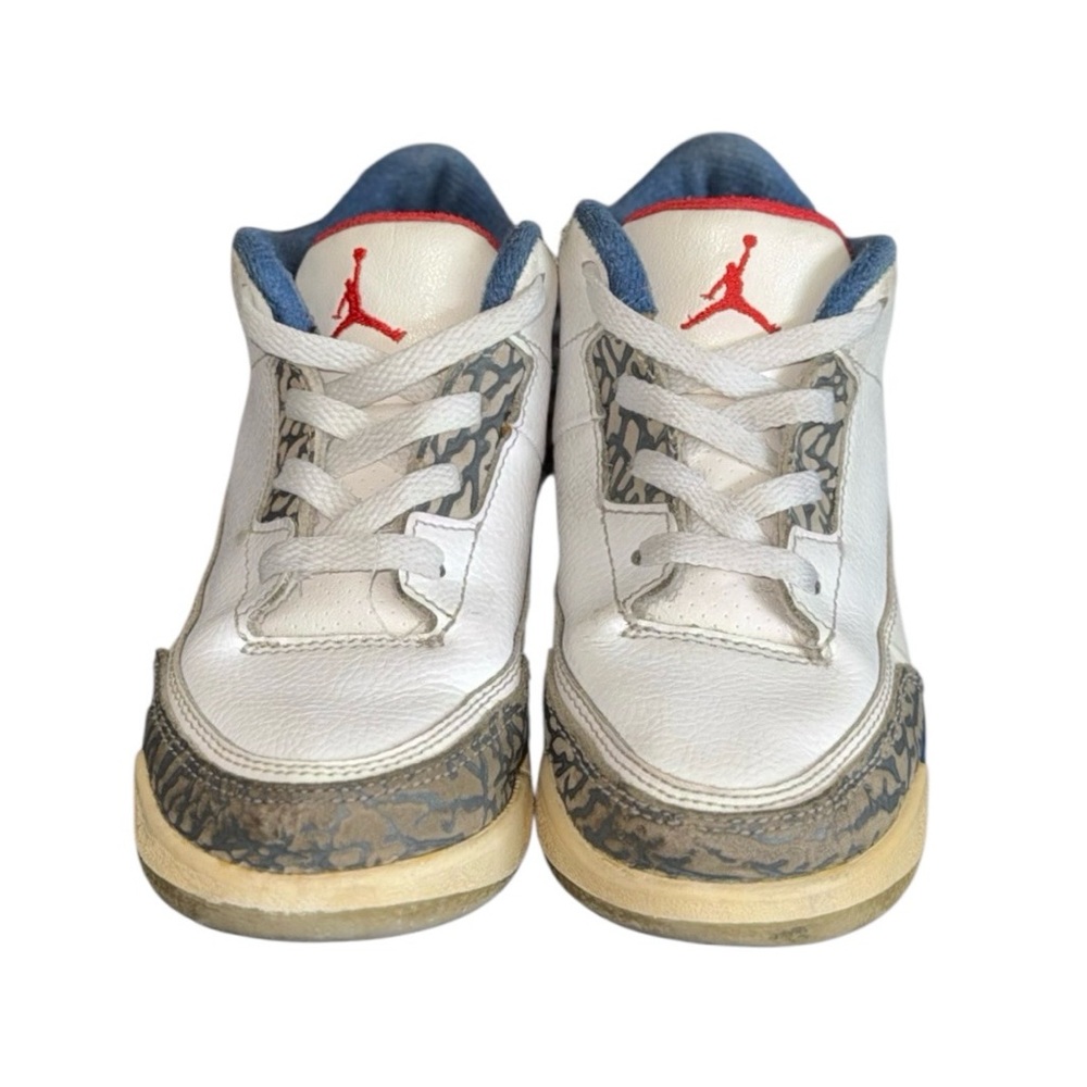 Nike Air Jordan 3 Retro True Blue Kids Sneakers 10C White Blue Red 832033-106